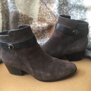 Coach suede and leather ankle boots